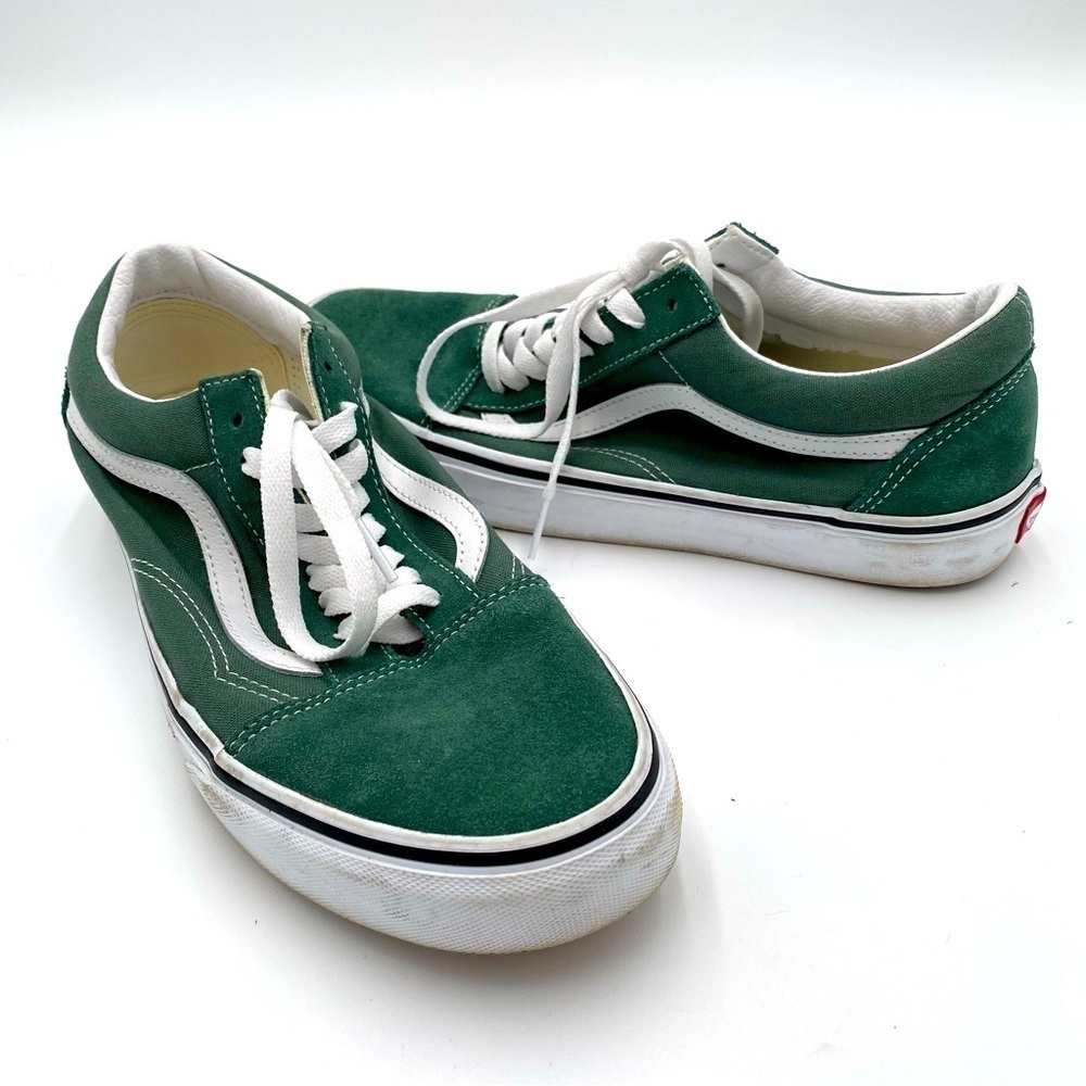 Vans Old Skool Theory Green Lace Up Suede Skater Casual Tennis Shoes Sneakers